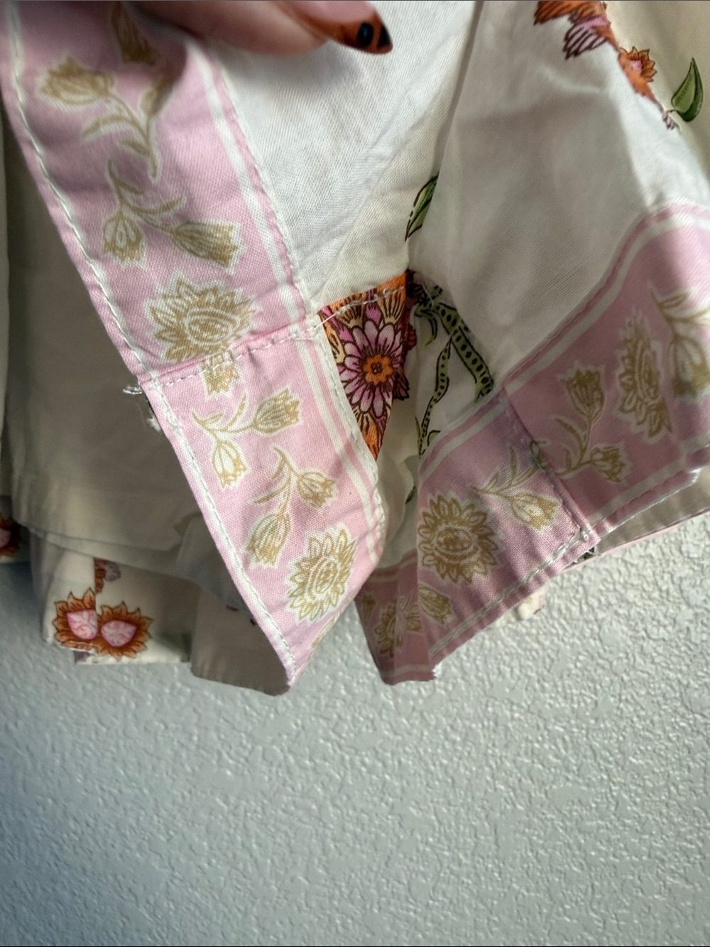 Old Navy White Floral Skort with Pink Hem and Orange Blooms - Picture 3 of 9